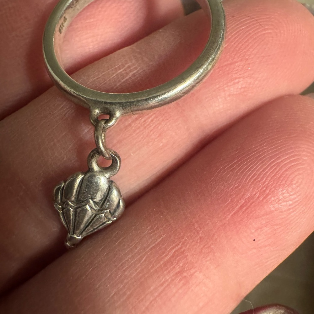 Retired James Avery Silver Balloon Charm dangle Ring